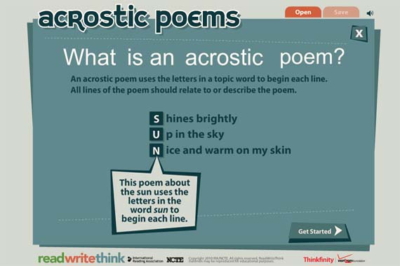 Acrostic Poem Interactive Free Diy