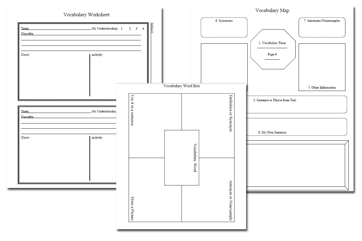 Vocabulary Notebook Pages {Free}